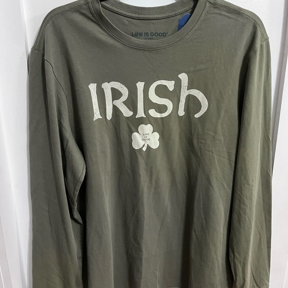 Life Is Good Other - Life Is Good Men’s Crusher Tee Celtic Irish Clover M Moss Green NWT Long Sleeve